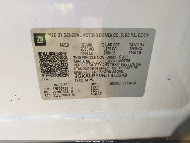 3GKALPEV6JL413249 GMC Terrain Slt