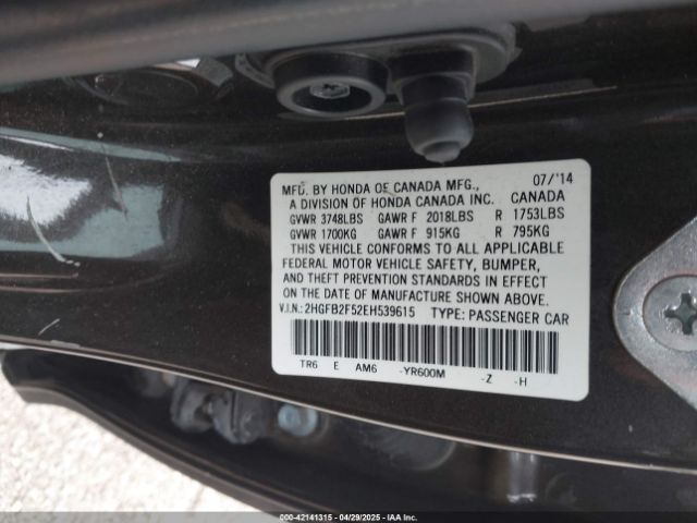 2HGFB2F52EH539615 Honda Civic Lx