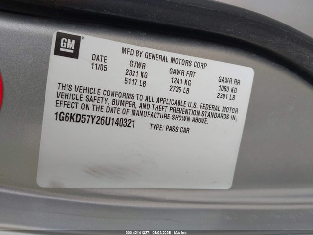 2006 CADILLAC DTS 1G6KD57Y26U140321 Photo 8