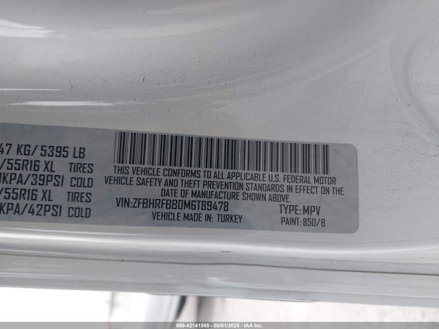 ZFBHRFBB0M6T89478 RAM Promaster City Tradesman Slt
