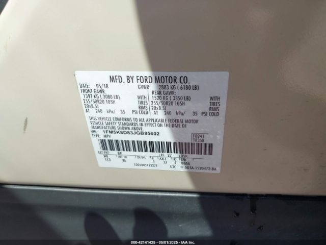 2018 FORD EXPLORER 1FM5K8D83JGB85602 Photo 8