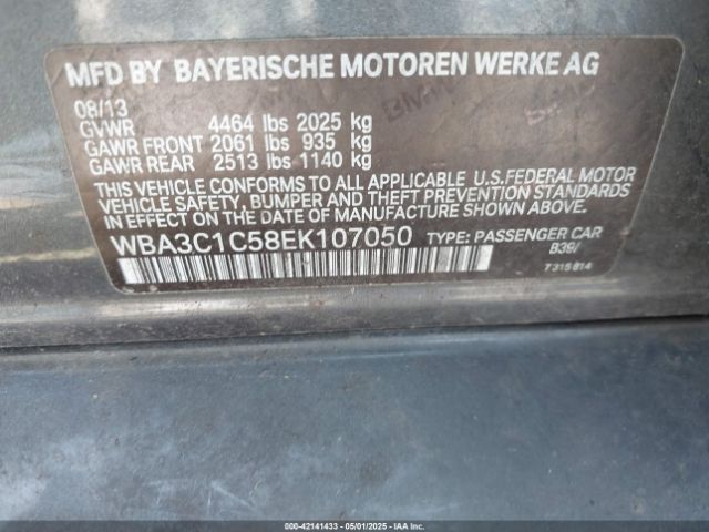 WBA3C1C58EK107050 BMW 328I