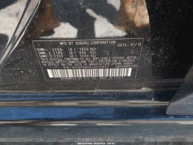 Subaru Impreza 2.0i 2018 4S3GTAA69J3728902 Image 9