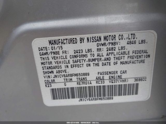JN1CV6AR8FM650889 Infiniti Q40