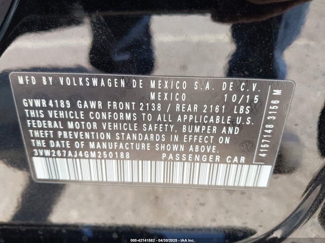 3VW267AJ4GM250188 Volkswagen Jetta 1.4t S