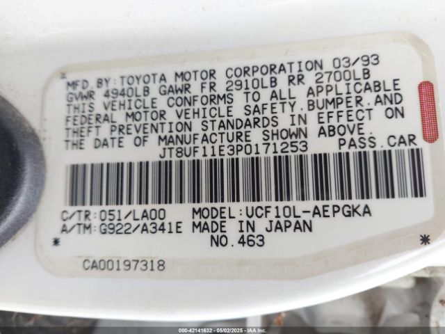 1993 LEXUS LS JT8UF11E3P0171253 Photo 8