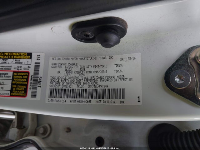 5TFBZ5DN1GX001631 Toyota Tacoma Sr5