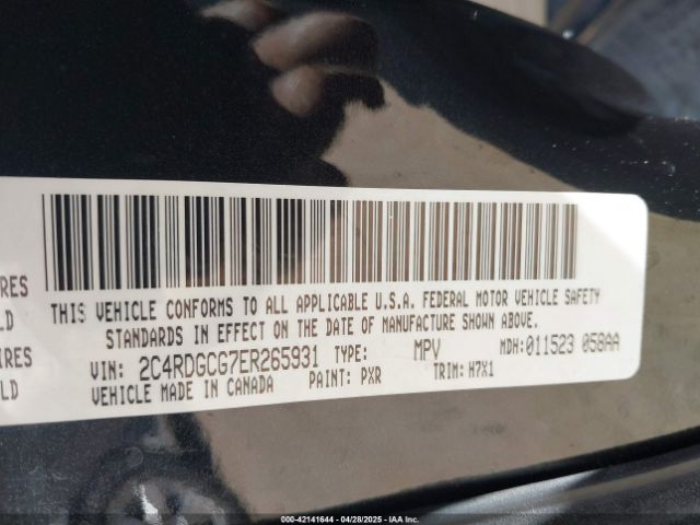 2C4RDGCG7ER265931 Dodge Grand Caravan Sxt
