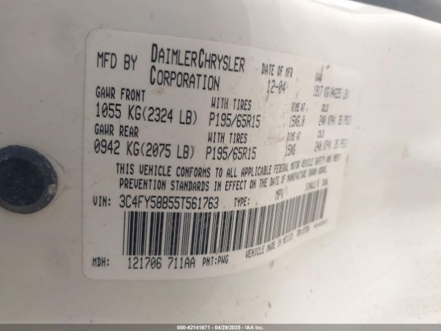 2005 CHRYSLER PT CRUISER 3C4FY58B55T561763 Photo 8