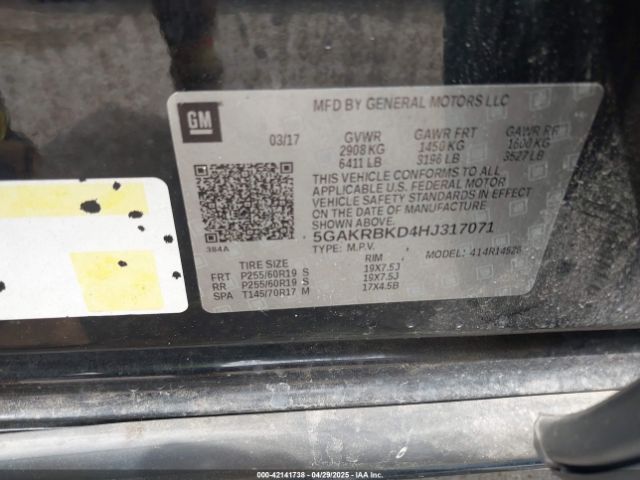 5GAKRBKD4HJ317071 Buick Enclave Leather