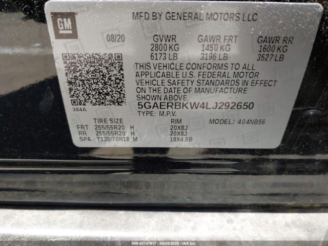 5GAERBKW4LJ292650 Buick Enclave Fwd Essence