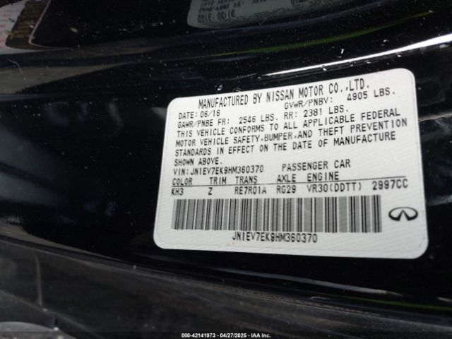 JN1EV7EK9HM360370 Infiniti Q60 3.0t Premium