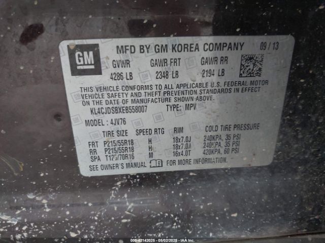 KL4CJDSBXEB558007 Buick Encore Premium