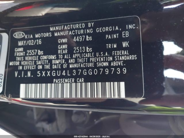 5XXGU4L37GG079739 KIA OPTIMA EX
