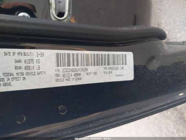 2C3CDXBG0LH134290 Dodge Charger Sxt Rwd