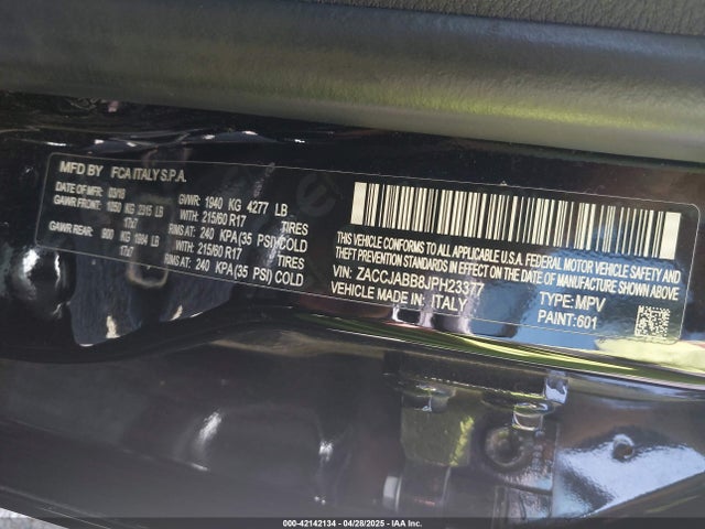 ZACCJABB8JPH23377 Jeep Renegade Latitude Fwd