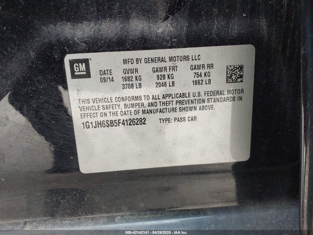 1G1JH6SB5F4126282 Chevrolet Sonic Rs Manual