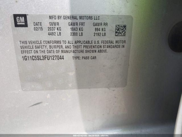 1G11C5SL3FU127044 Chevrolet MALIBU 1LT