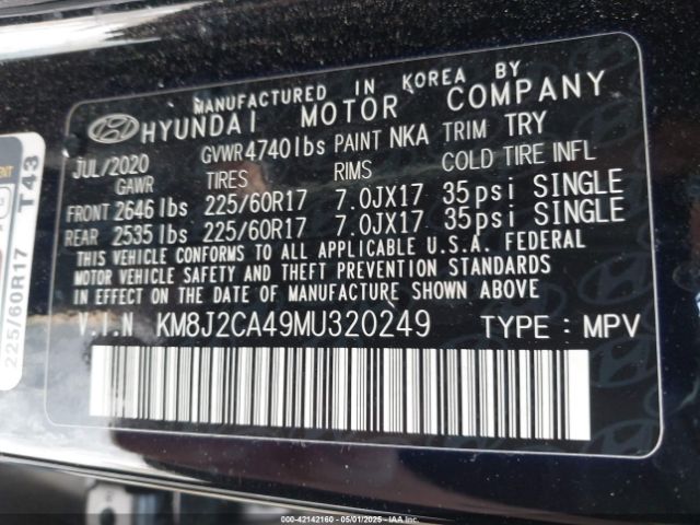 2021 HYUNDAI TUCSON KM8J2CA49MU320249 Photo 8