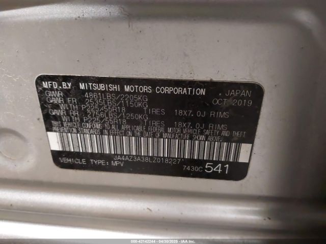 2020 MITSUBISHI OUTLANDER JA4AZ3A38LZ018227 Photo 8