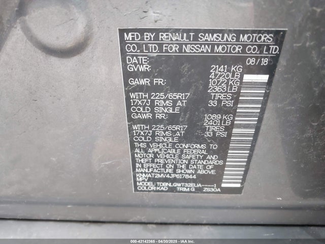 Nissan ROGUE SV 2018 KNMAT2MV4JP617844 Image 9
