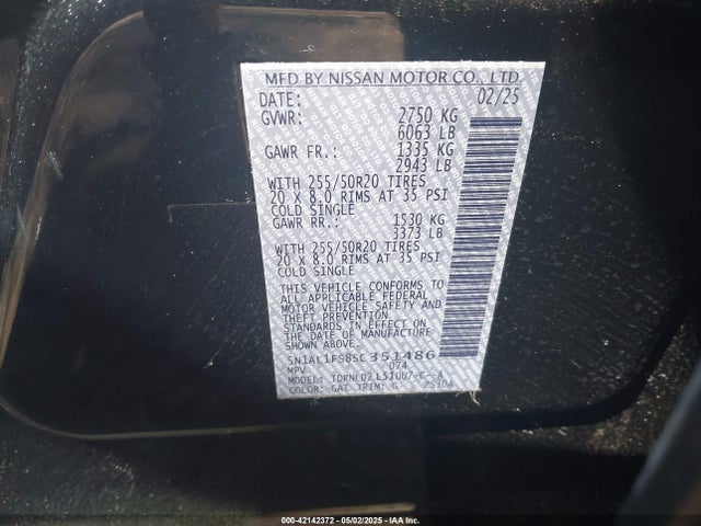 5N1AL1FS8SC351486 Infiniti Qx60 Luxe Awd