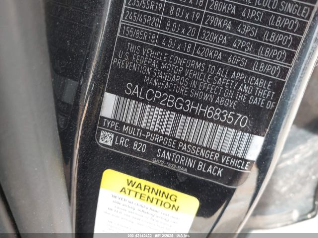 SALCR2BG3HH683570 Land Rover Discovery Sport Hse