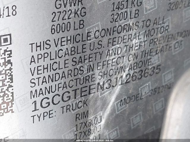 1GCGTEEN3J1263635 Chevrolet Colorado Zr2
