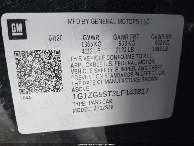 2020 CHEVROLET MALIBU 1G1ZG5ST3LF143817 Photo 8