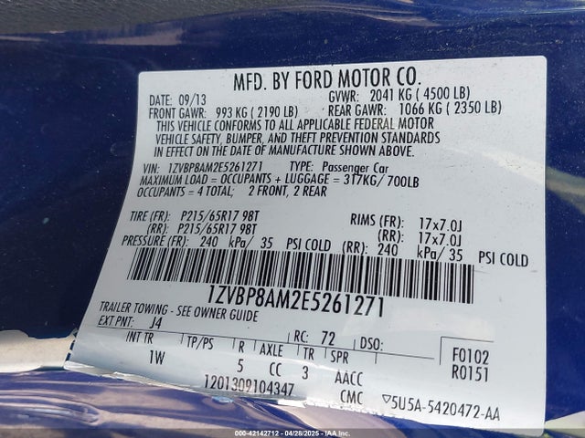 1ZVBP8AM2E5261271 Ford Mustang V6