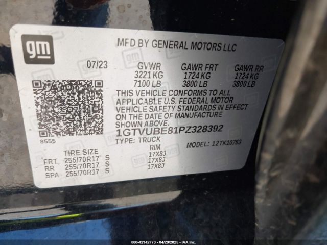 1GTVUBE81PZ328392 GMC Sierra 1500 4wd Double Cab Standard Box Sle