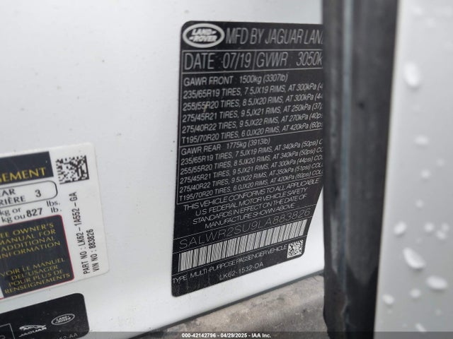 SALWR2SU9LA883826 Land Rover Range Rover Sport Hse Mhev