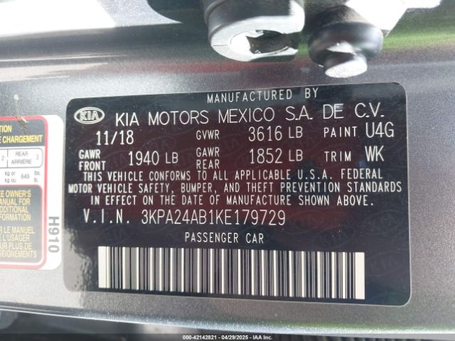 3KPA24AB1KE179729 KIA gdi gamma