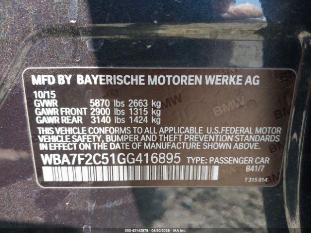 2016 BMW 750I WBA7F2C51GG416895 Photo 8