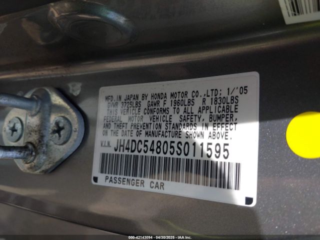 2005 ACURA RSX JH4DC54805S011595 Photo 8