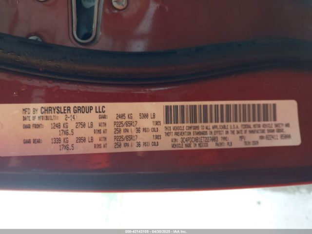 3C4PDCAB1ET227003 Dodge JOURNEY SE