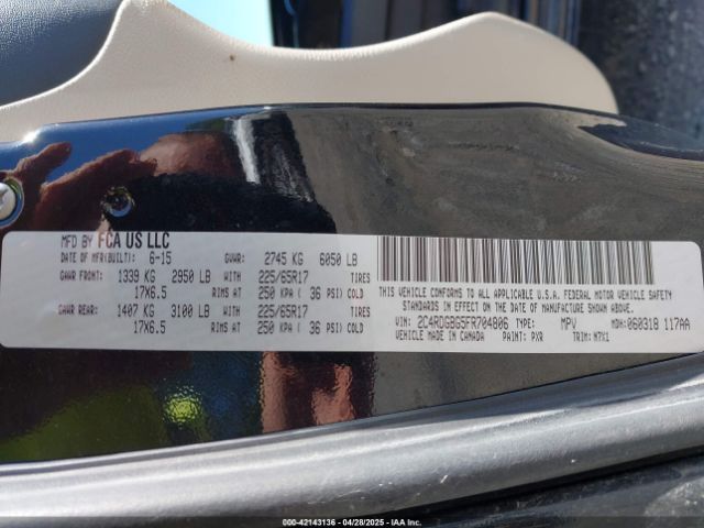 2C4RDGBG5FR704806 Dodge Grand Caravan Se Plus