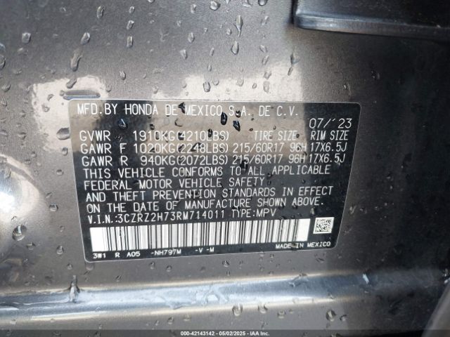 2024 HONDA HR-V 3CZRZ2H73RM714011 Photo 8