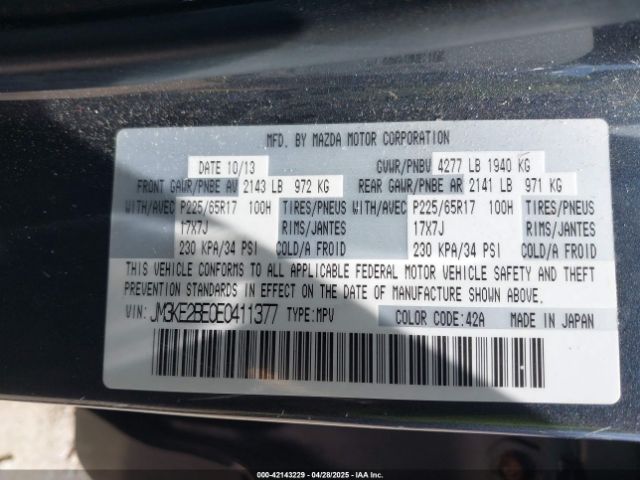 JM3KE2BE0E0411377 Mazda CX-5 SPORT