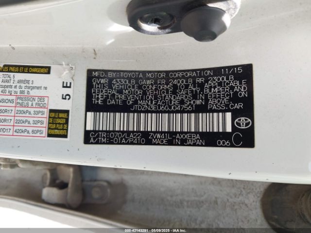 JTDZN3EU6GJ047561 Toyota Prius V Five