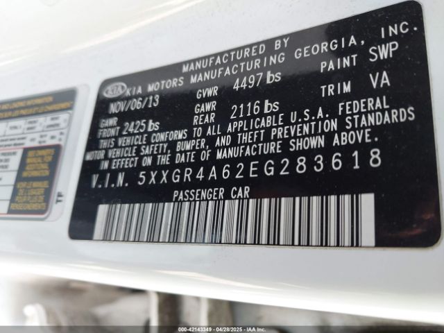 5XXGR4A62EG283618 KIA Optima Sx Turbo