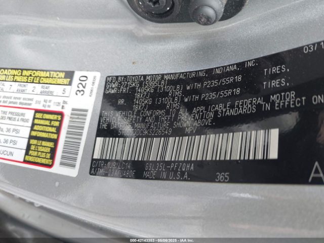 2019 TOYOTA SIENNA 5TDDZ3DC9KS226549 Photo 8
