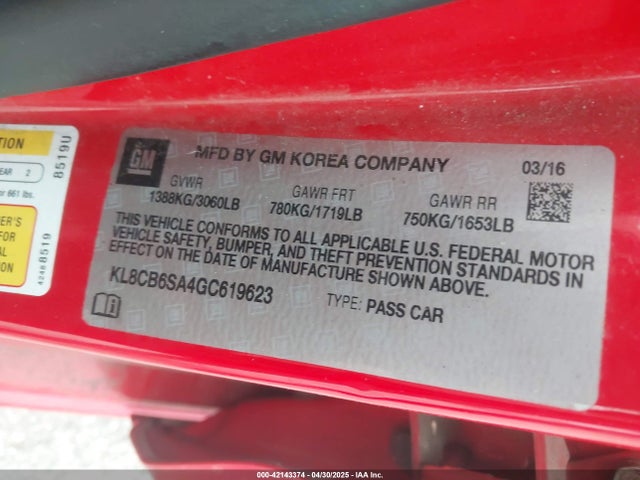Chevrolet Spark Ls Cvt 2016 KL8CB6SA4GC619623 Image 9