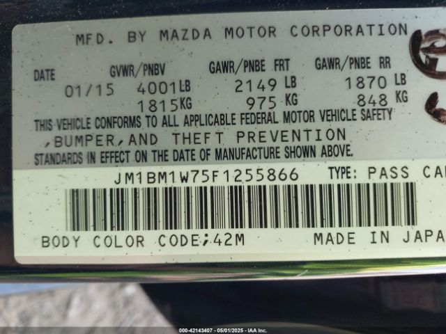JM1BM1W75F1255866 Mazda Mazda3 I Grand Touring
