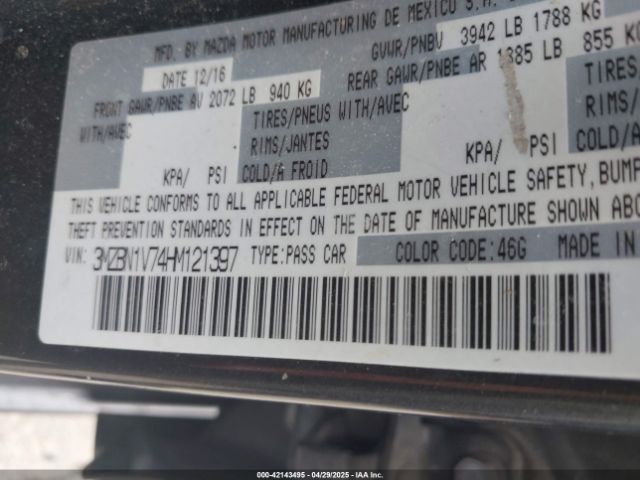 3MZBN1V74HM121397 Mazda Mazda3 Touring
