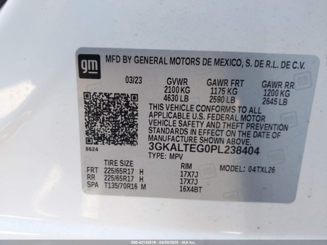 3GKALTEG0PL238404 GMC Terrain Awd Sle