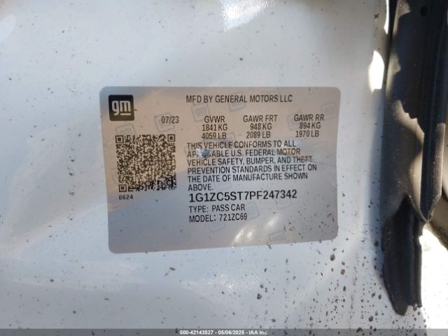 1G1ZC5ST7PF247342 Chevrolet Malibu Fwd 1fl