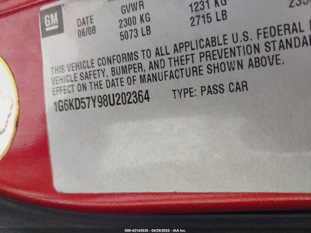 2008 CADILLAC DTS 1G6KD57Y98U202364 Photo 8