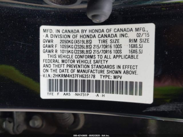2HKRM4H37FH635178 Honda CR-V LX