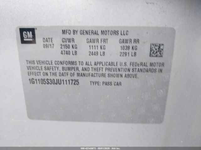 2018 CHEVROLET IMPALA 1G1105S30JU111725 Photo 8